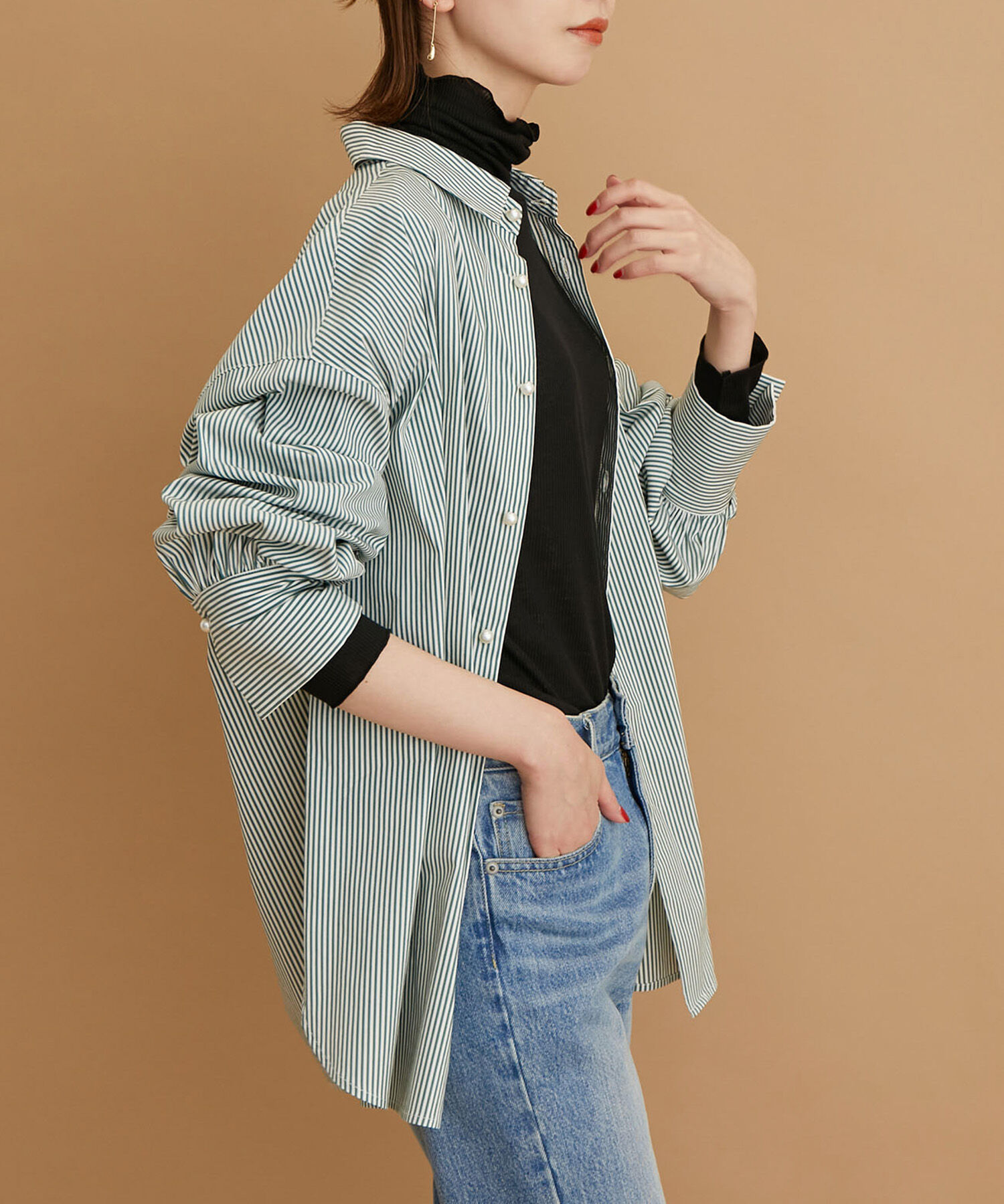 Rope&rsquo;Picnic「【WEB限定カラー:チャコール,オレンジ】シアーカットタートル」|Tシャツ・カットソー|