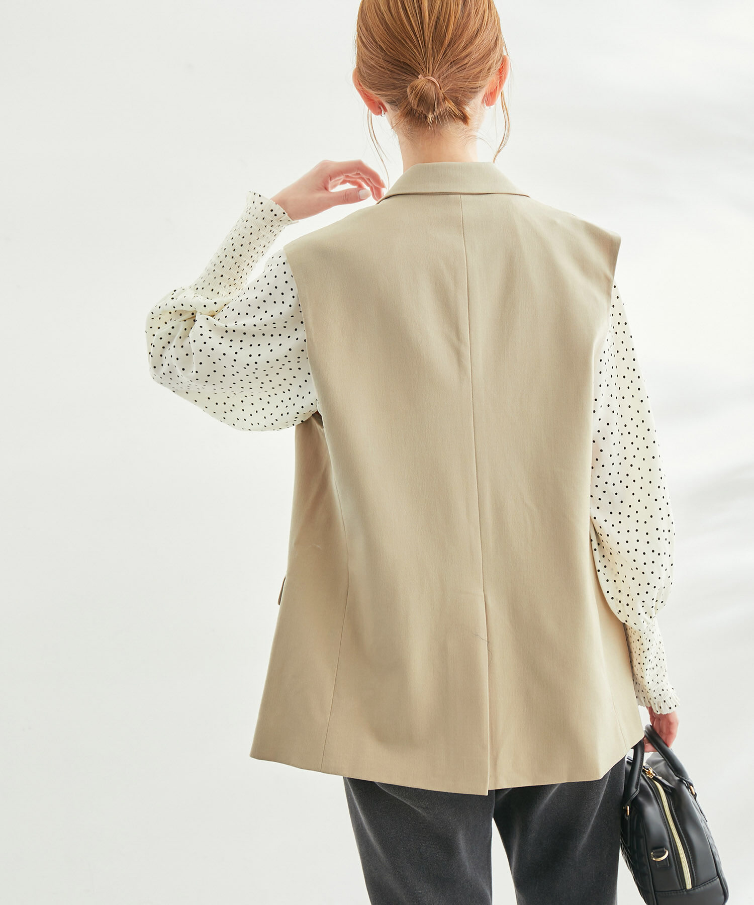 Rope&rsquo;Picnic「【一部店舗限定カラー:ブラック】スリーブレスダブルジャケット　ジレ」|ベスト・ジレ|