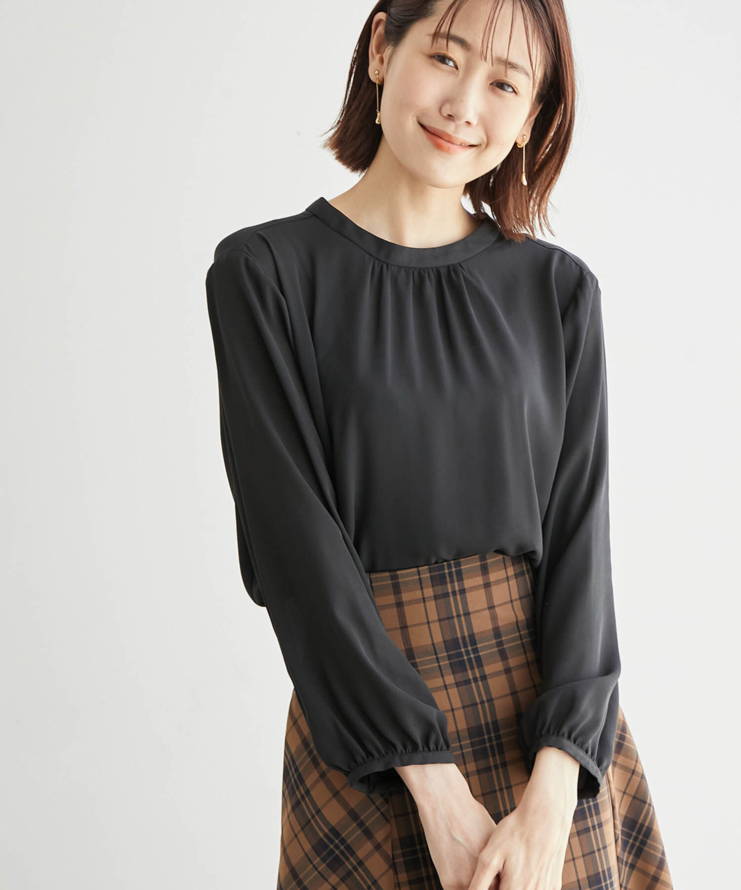 Rope&rsquo;Picnic「2WAY/スタンドブラウス/新色追加」|シャツ・ブラウス|ブラック(01)