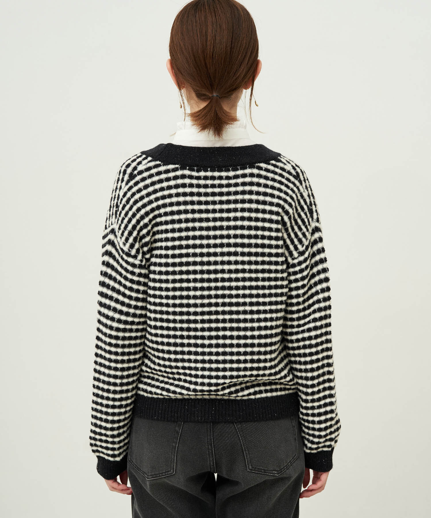 Rope&rsquo;Picnic「メタルパーツ使いニットツイードカーディガン」|カーディガン|