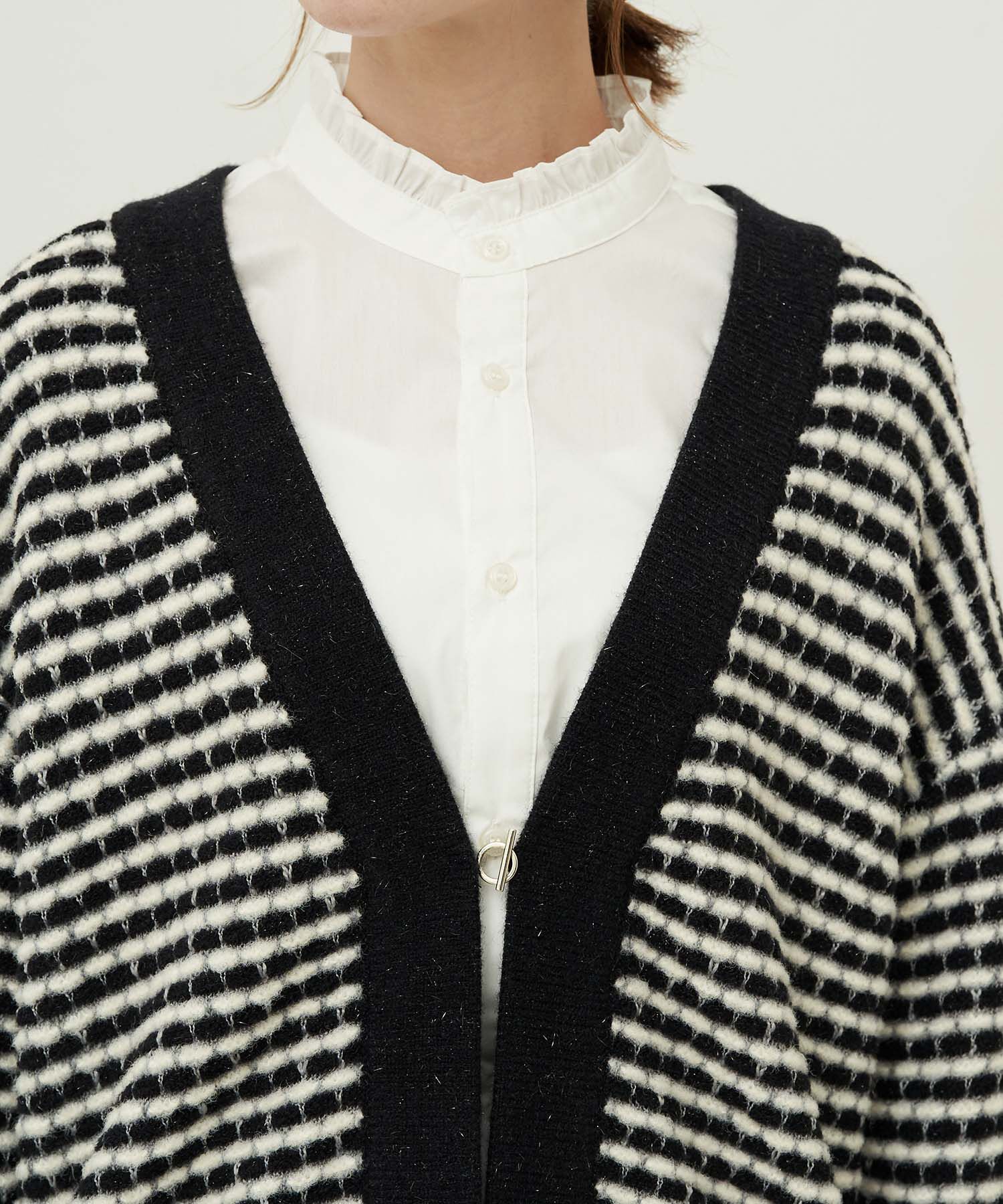 Rope&rsquo;Picnic「メタルパーツ使いニットツイードカーディガン」|カーディガン|