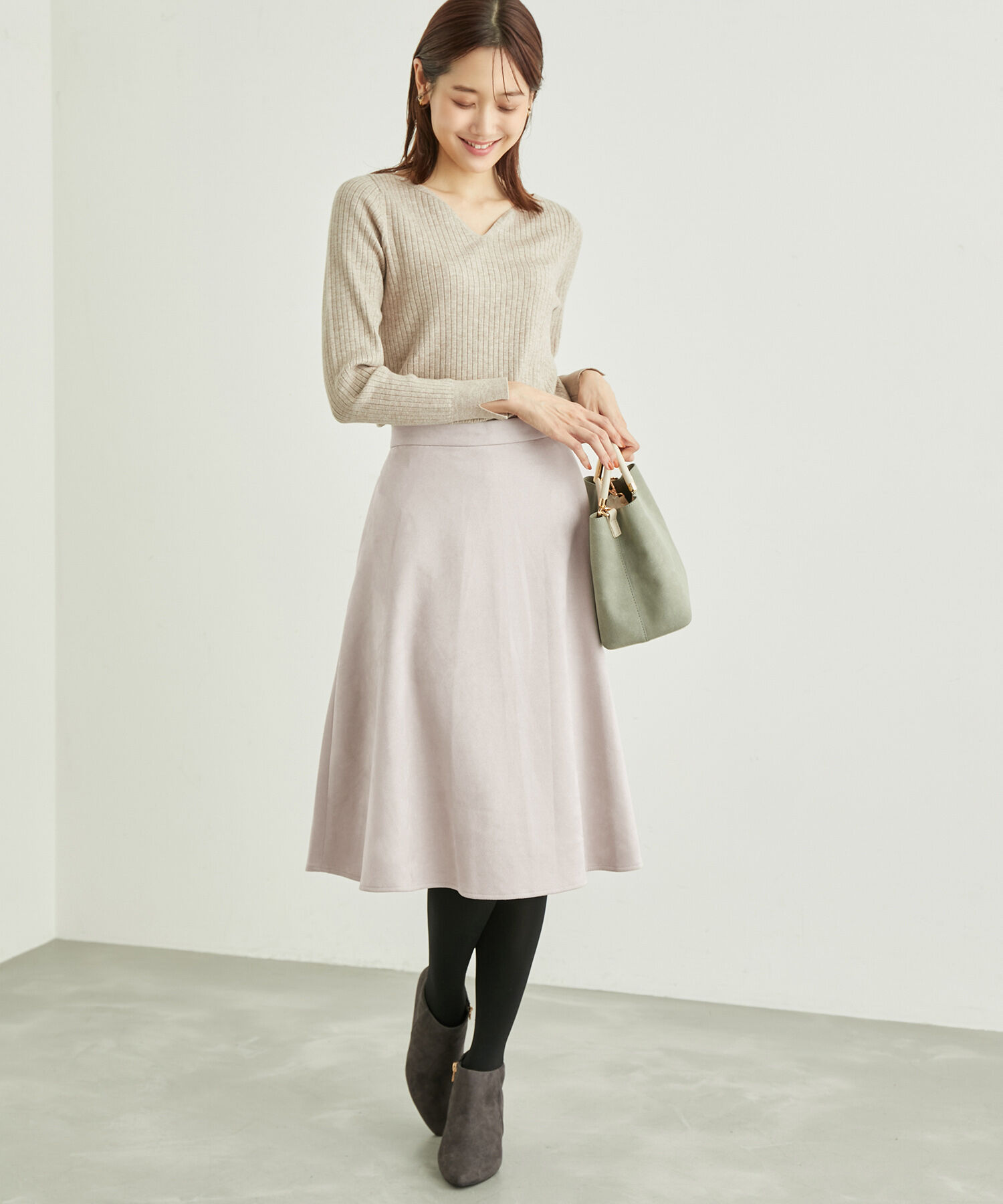 Rope&rsquo;Picnic「リサイクルポリエステルダンボールフレアスカート」|スカート|