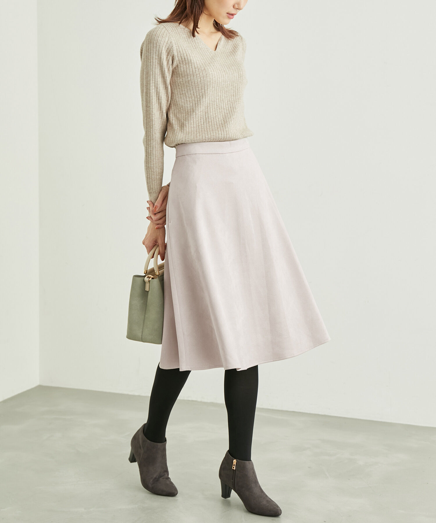 Rope&rsquo;Picnic「リサイクルポリエステルダンボールフレアスカート」|スカート|