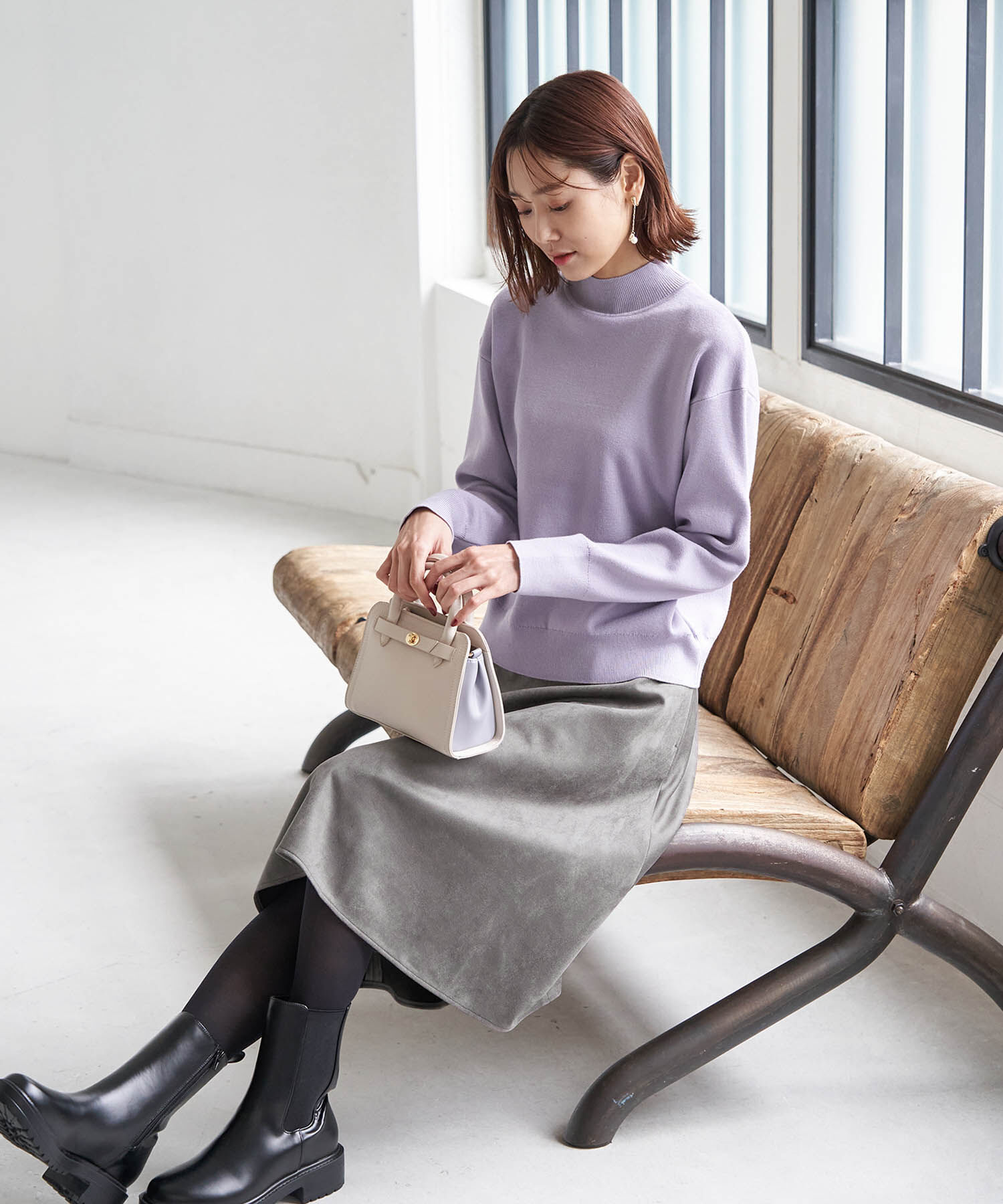 Rope&rsquo;Picnic「リサイクルポリエステルダンボールフレアスカート」|スカート|