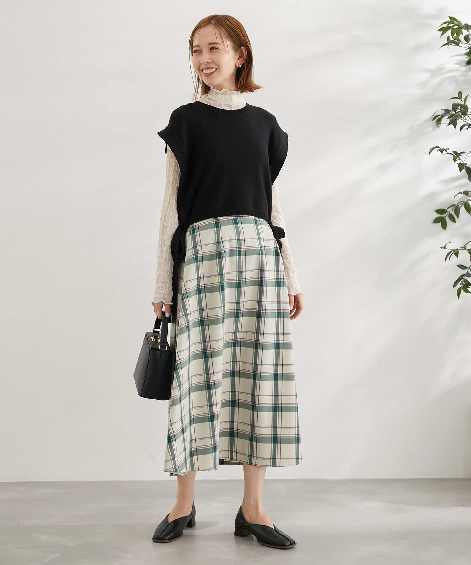Rope&rsquo;Picnic「チェックボリュームスカート」|スカート|