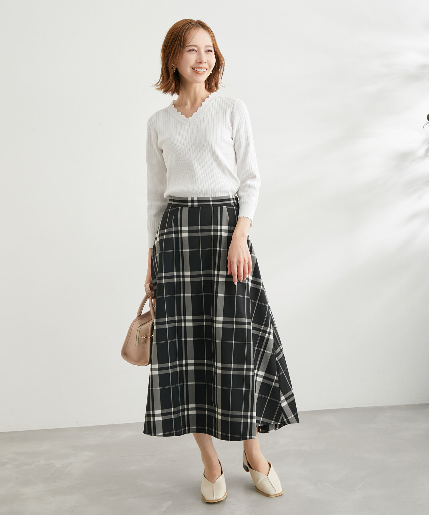 Rope&rsquo;Picnic「チェックボリュームスカート」|スカート|