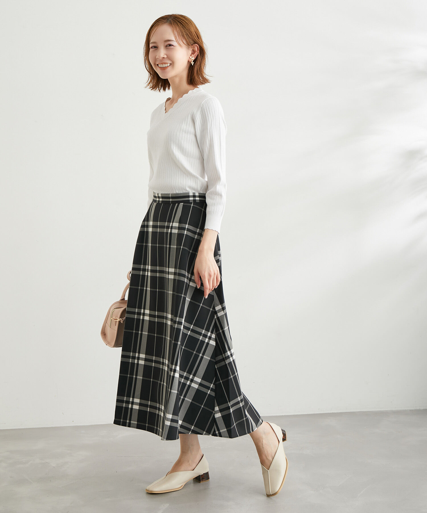 Rope&rsquo;Picnic「チェックボリュームスカート」|スカート|