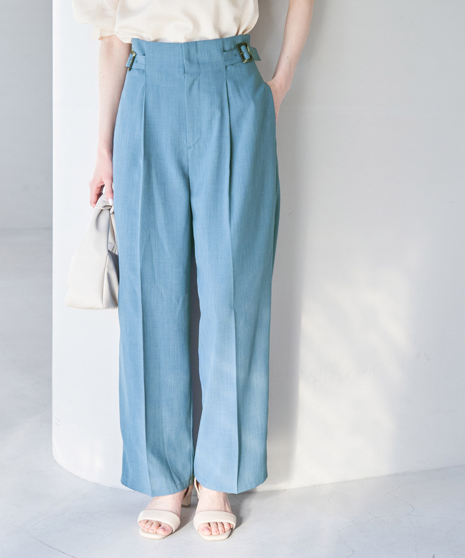 Rope&rsquo;Picnic「セットアップ対応/麻調シアーハイウエストパンツ」|その他|