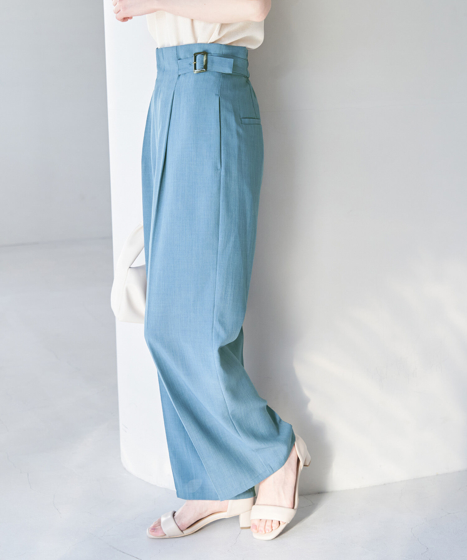 Rope&rsquo;Picnic「セットアップ対応/麻調シアーハイウエストパンツ」|その他|