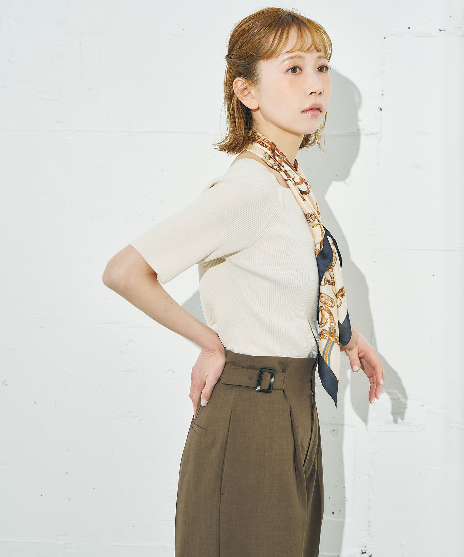 Rope&rsquo;Picnic「セットアップ対応/麻調シアーハイウエストパンツ」|その他|