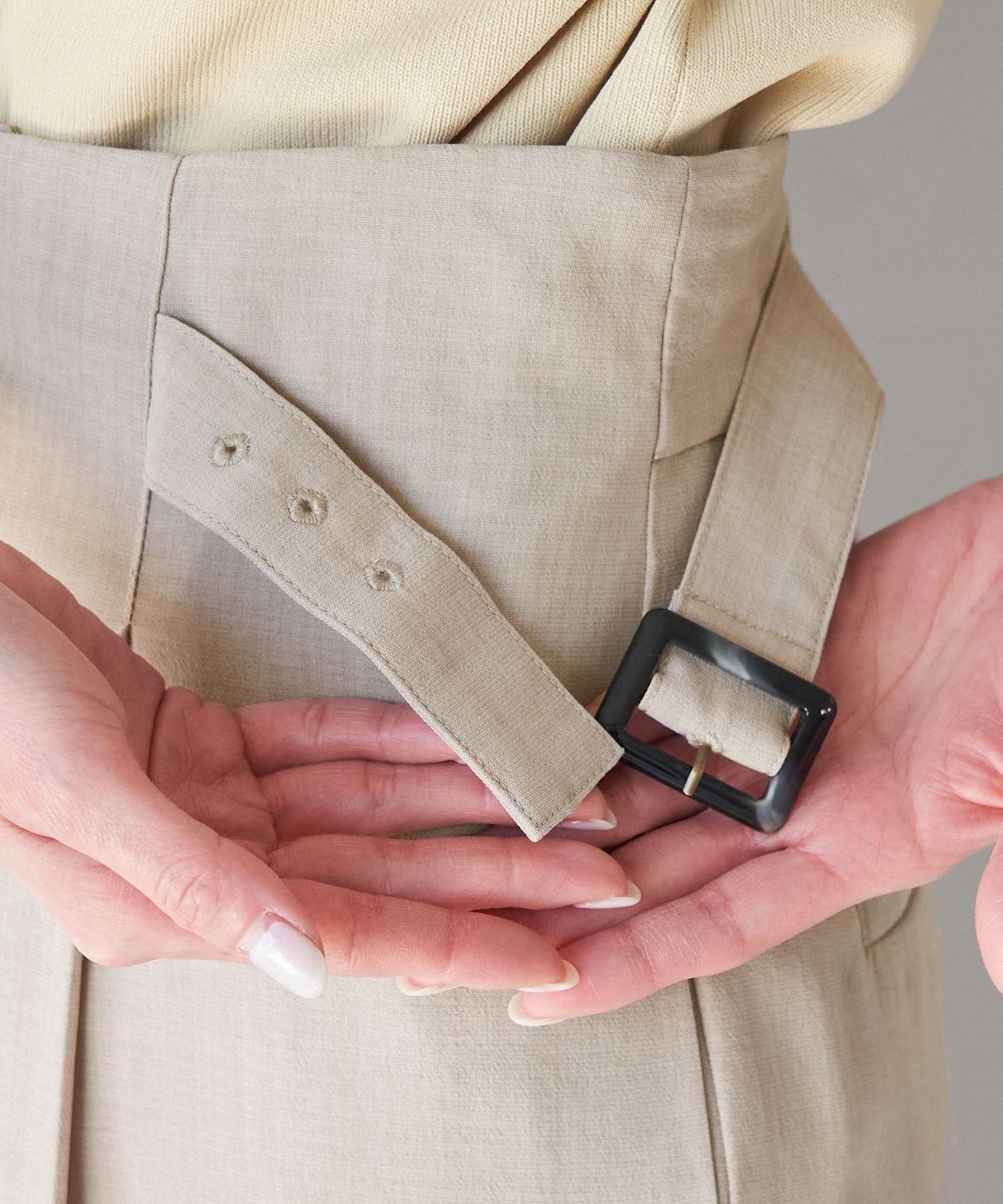 Rope&rsquo;Picnic「セットアップ対応/麻調シアーハイウエストパンツ」|その他|