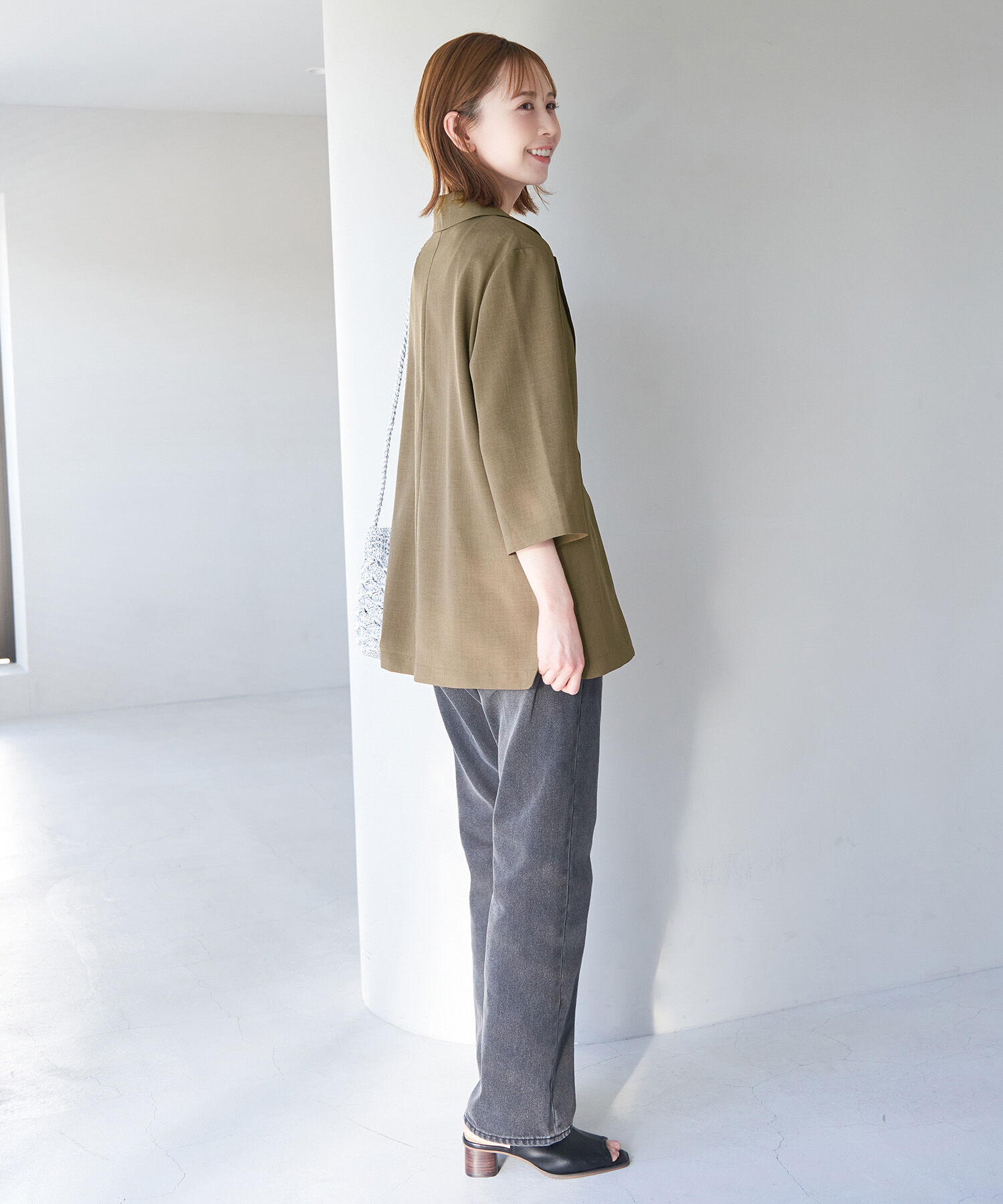 Rope&rsquo;Picnic「セットアップ対応/麻調シアージャケット」|テーラードジャケット|