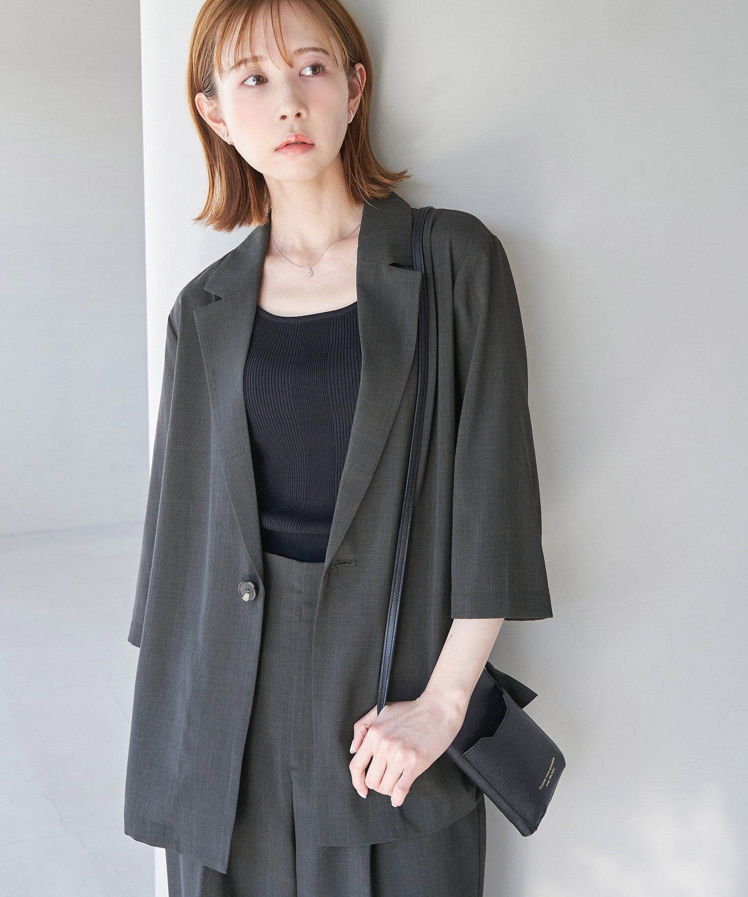 Rope&rsquo;Picnic「セットアップ対応/麻調シアージャケット」|テーラードジャケット|