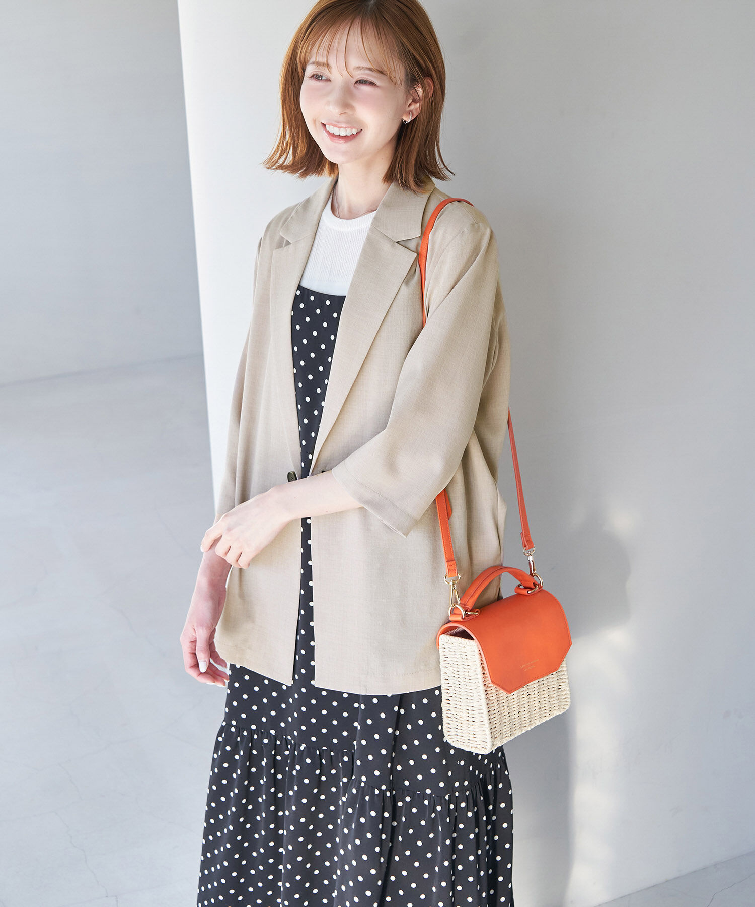 Rope&rsquo;Picnic「セットアップ対応/麻調シアージャケット」|テーラードジャケット|