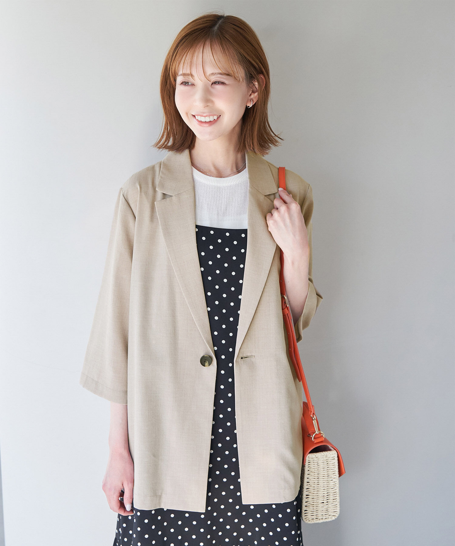 Rope&rsquo;Picnic「セットアップ対応/麻調シアージャケット」|テーラードジャケット|ベージュ(27)