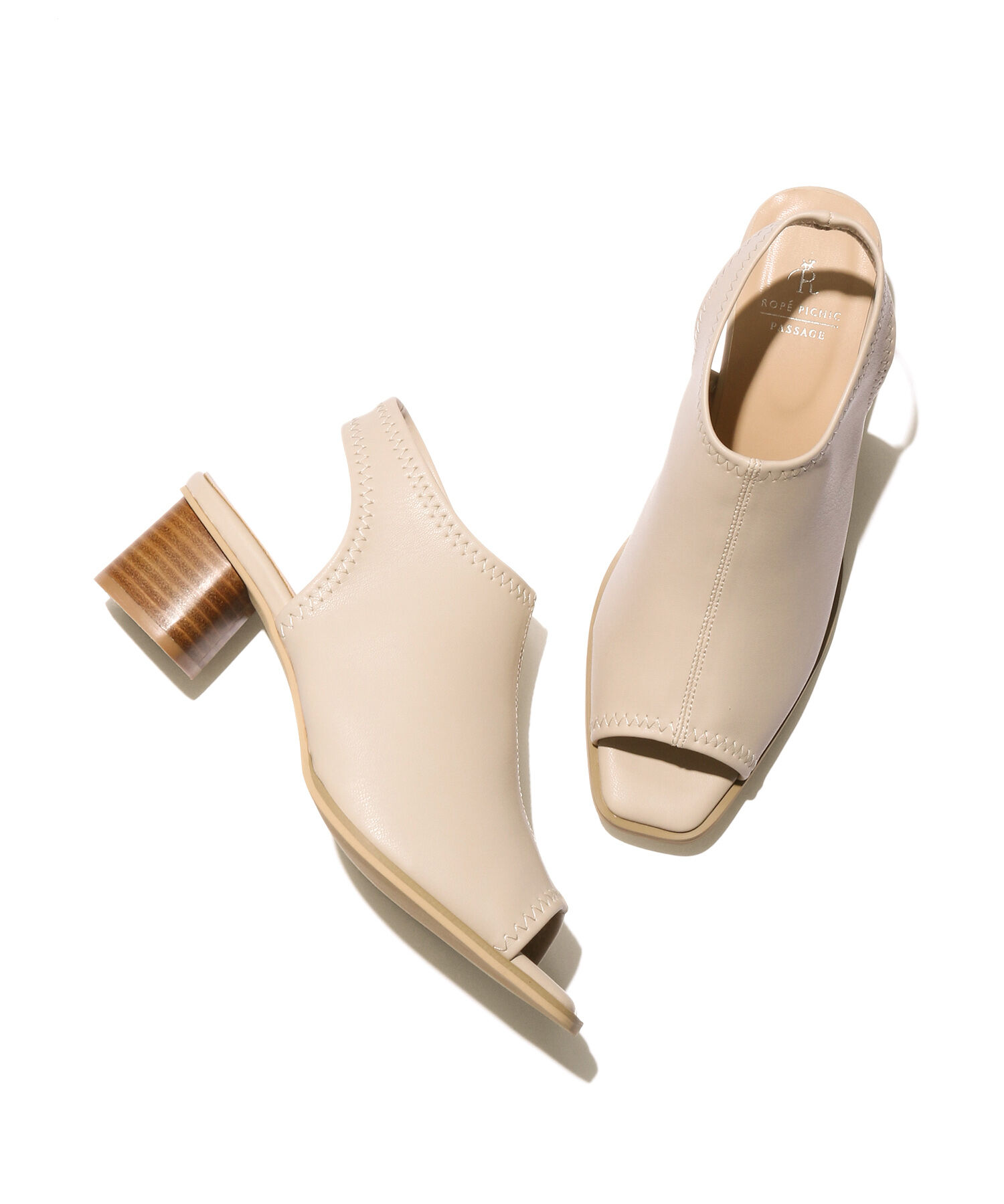 ROPE PICNIC PASSAGE「オープントゥソフトストレッチバックスリングミュール」|サンダル|