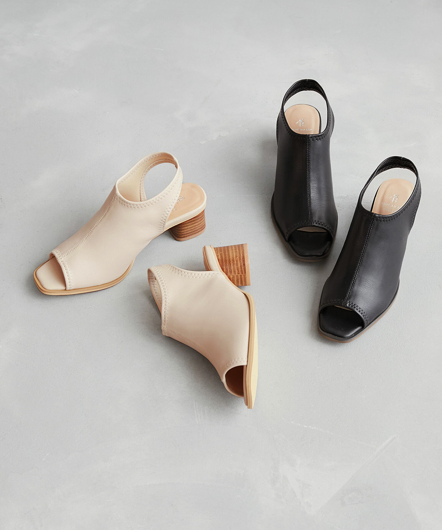 ROPE PICNIC PASSAGE「オープントゥソフトストレッチバックスリングミュール」|サンダル|