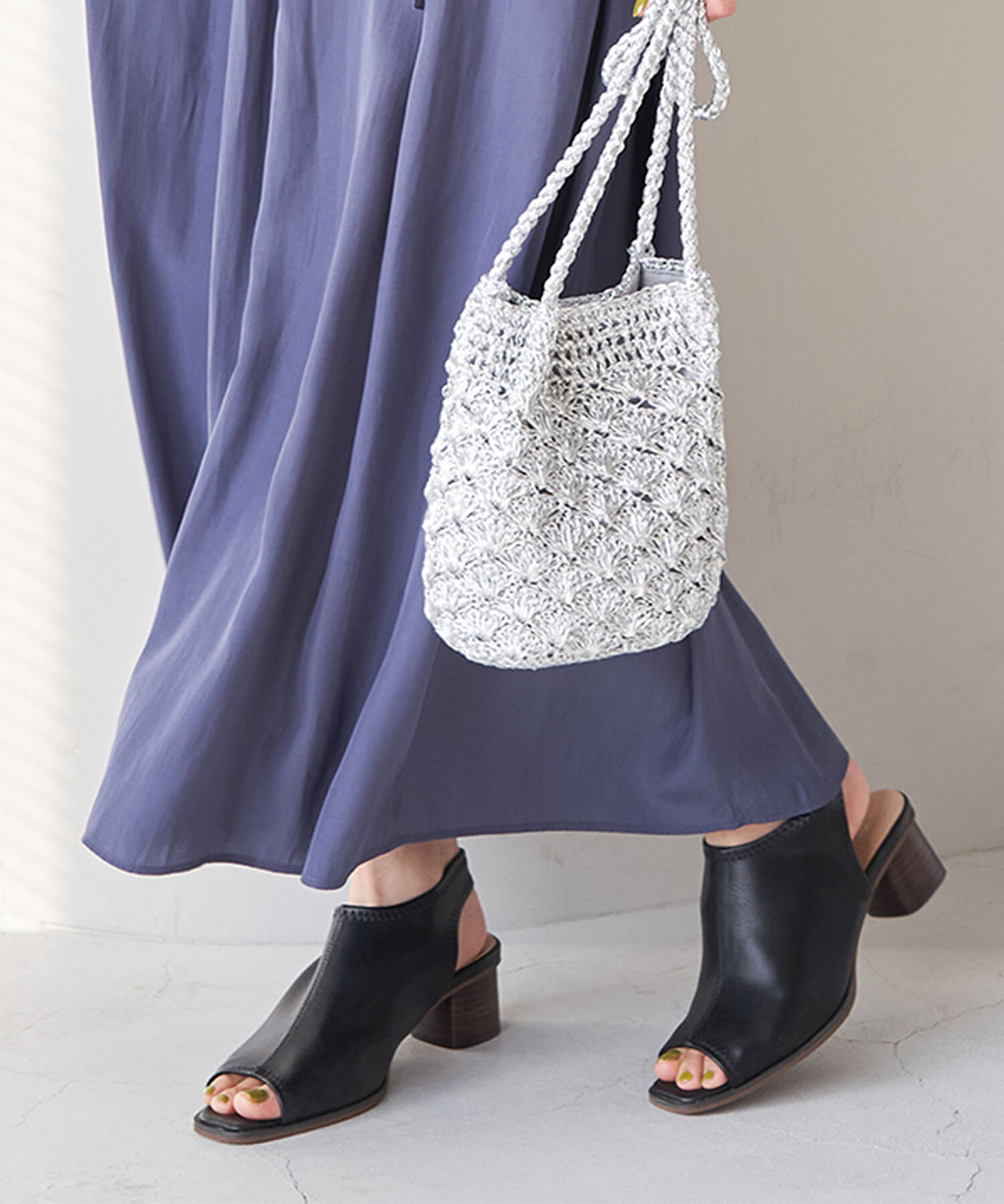 ROPE PICNIC PASSAGE「オープントゥソフトストレッチバックスリングミュール」|サンダル|