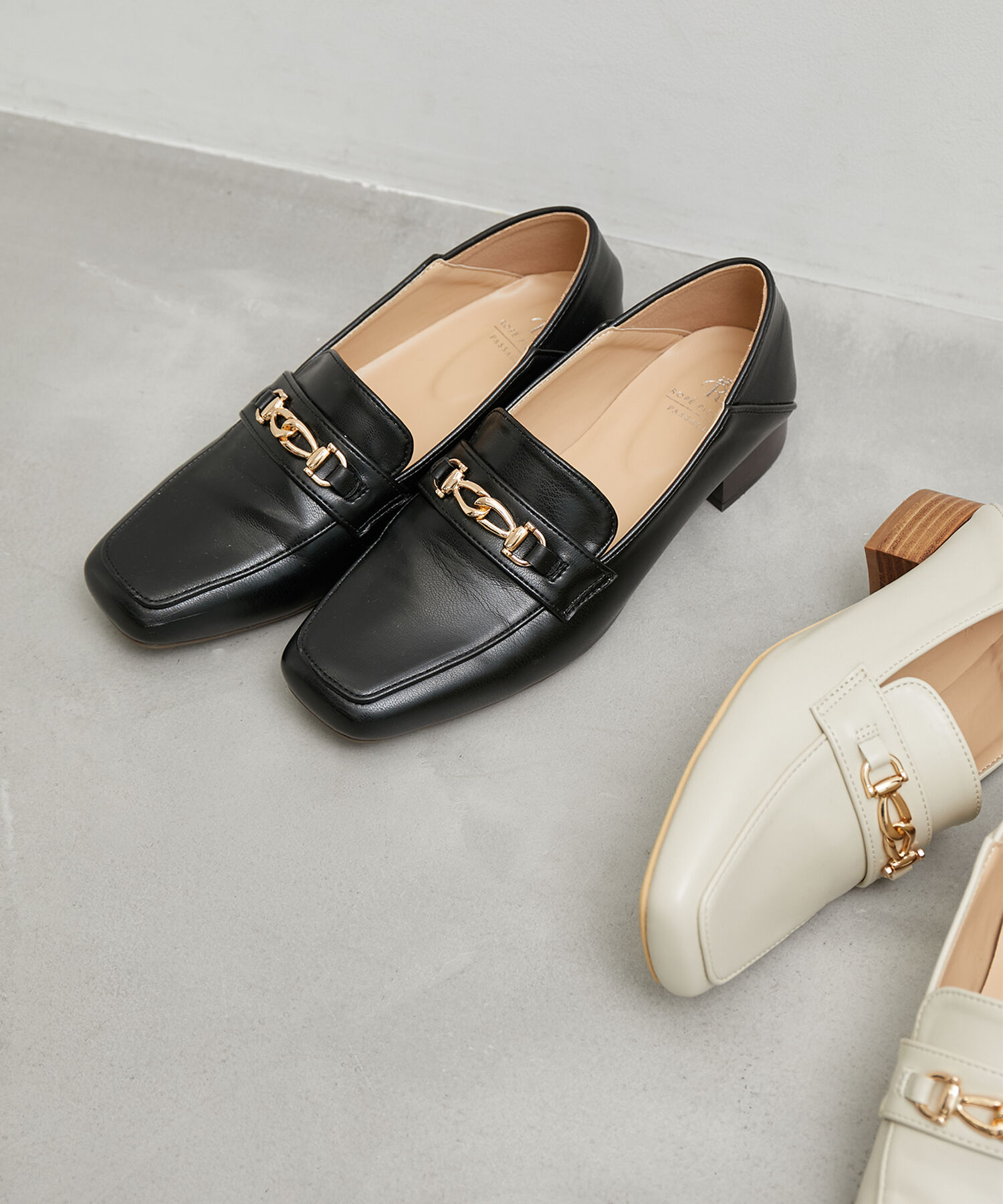 ROPE PICNIC PASSAGE「スクエアトゥビットローファーバブーシュ」|ローファー|ブラック(01)