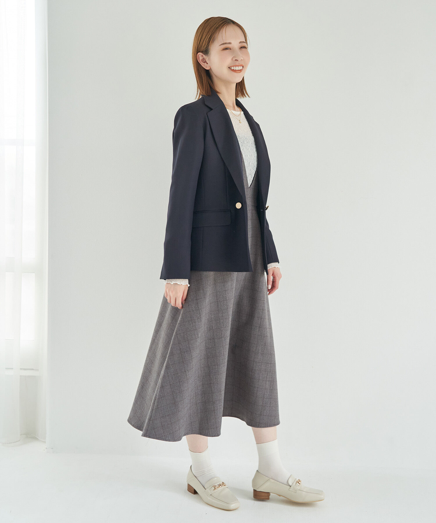 Rope&rsquo;Picnic「チェックジャンパースカート」|ジャンパースカート|