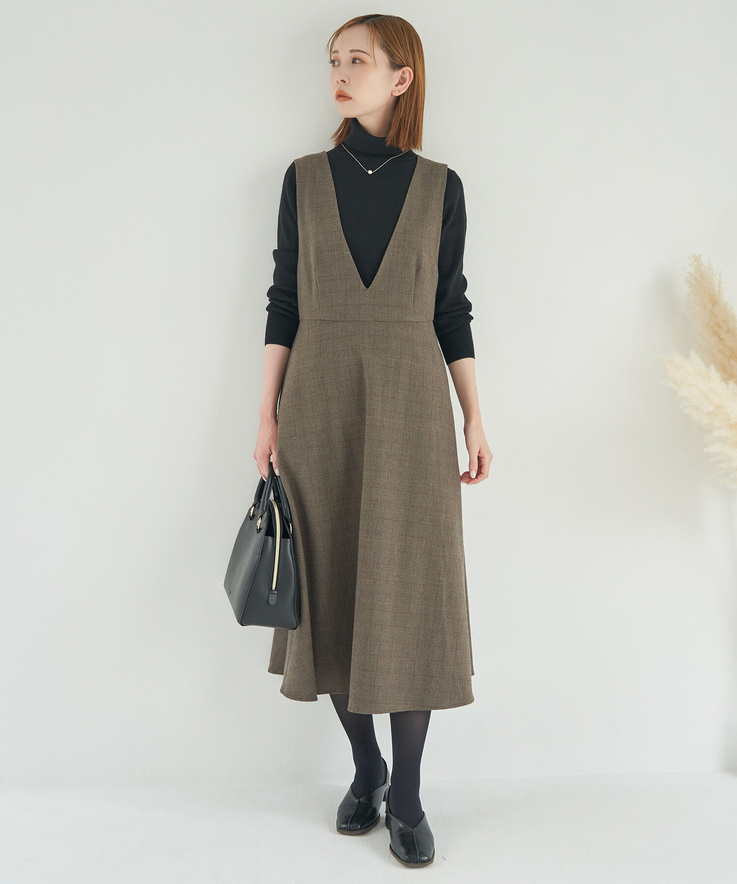 Rope&rsquo;Picnic「チェックジャンパースカート」|ジャンパースカート|