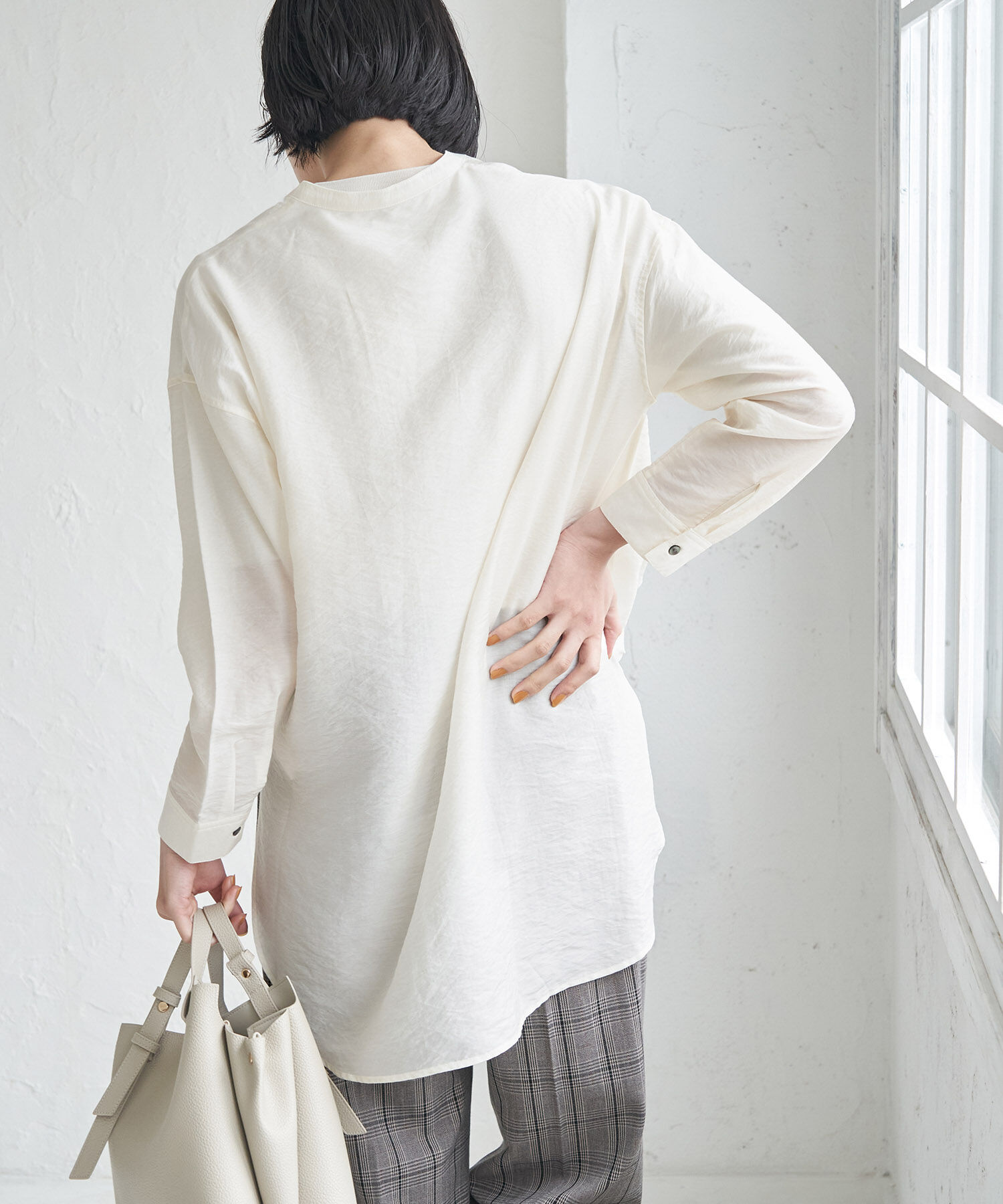 Rope&rsquo;Picnic「バンドカラーポケットシアーシャツ」|シャツ・ブラウス|