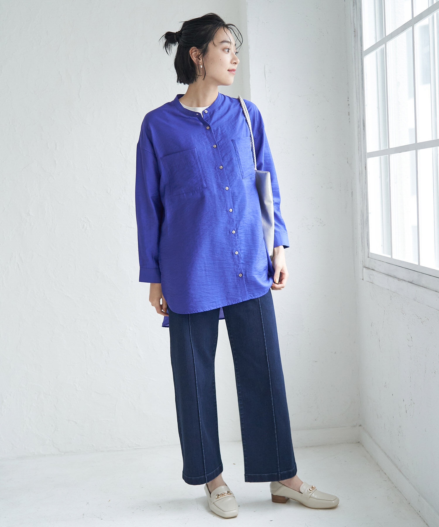 Rope&rsquo;Picnic「バンドカラーポケットシアーシャツ」|シャツ・ブラウス|