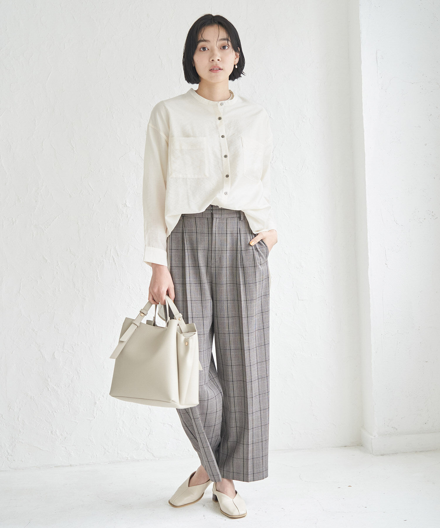 Rope&rsquo;Picnic「バンドカラーポケットシアーシャツ」|シャツ・ブラウス|