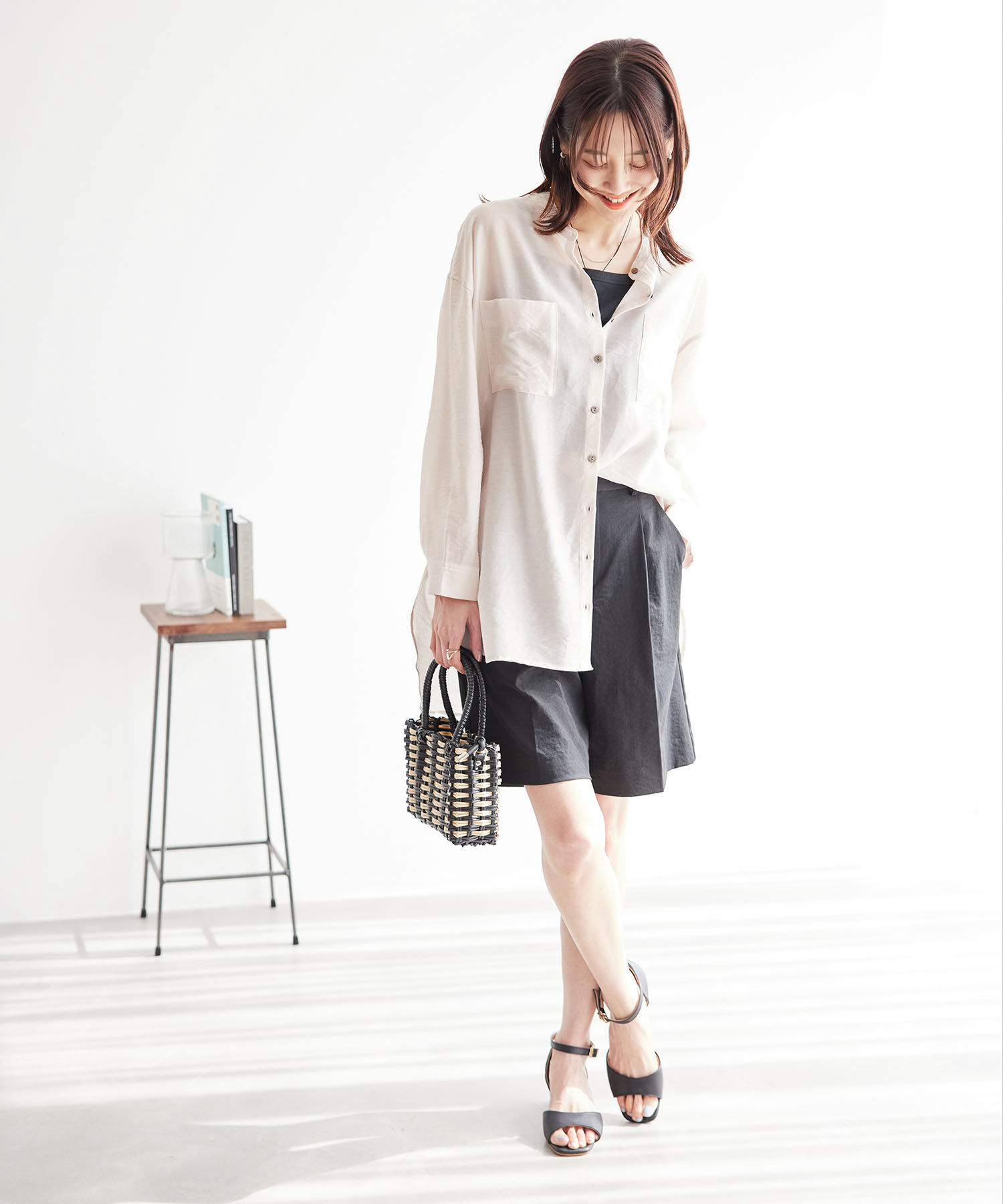 Rope&rsquo;Picnic「バンドカラーポケットシアーシャツ」|シャツ・ブラウス|