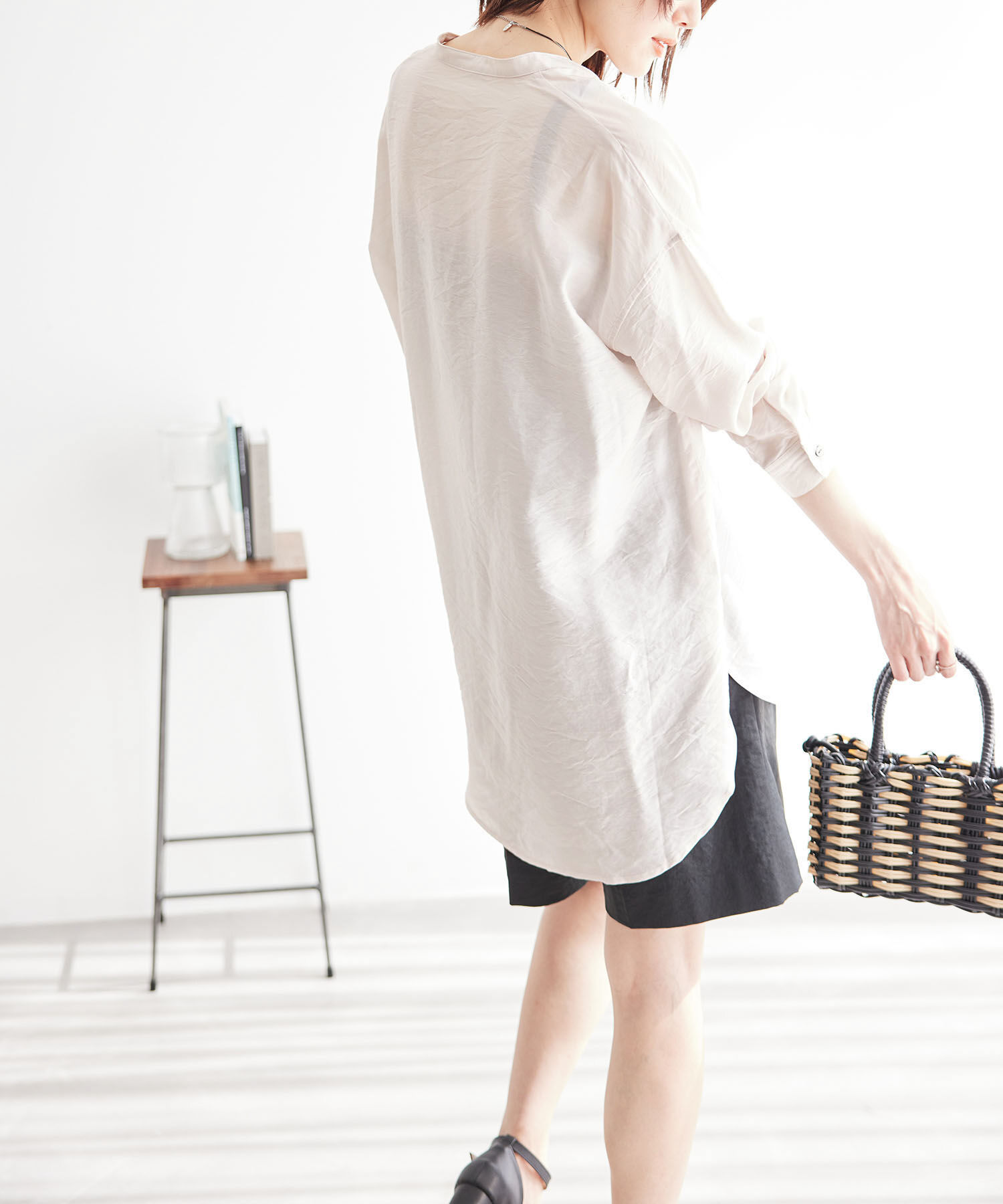 Rope&rsquo;Picnic「バンドカラーポケットシアーシャツ」|シャツ・ブラウス|