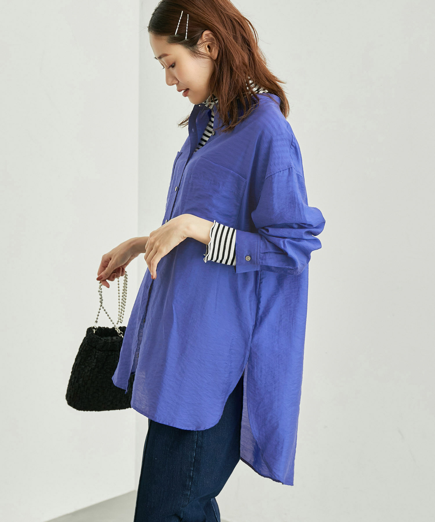 Rope&rsquo;Picnic「バンドカラーポケットシアーシャツ」|シャツ・ブラウス|