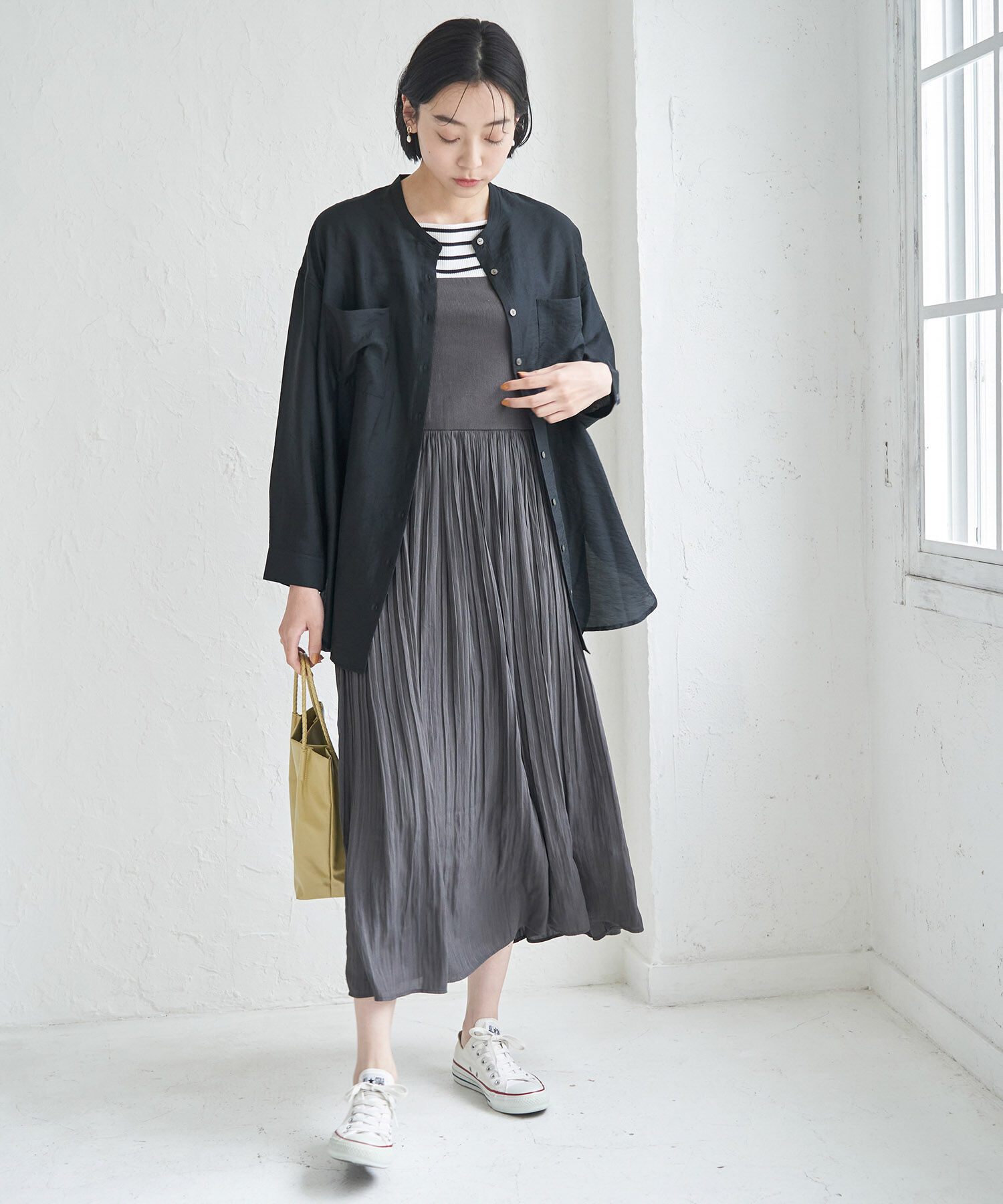 Rope&rsquo;Picnic「バンドカラーポケットシアーシャツ」|シャツ・ブラウス|