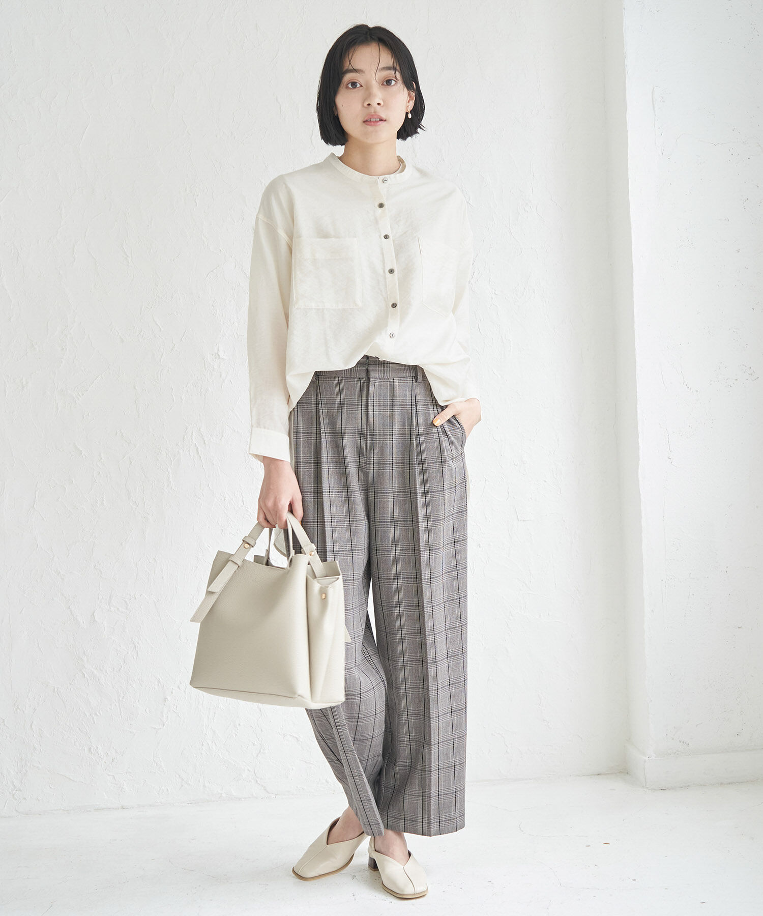 Rope&rsquo;Picnic「バンドカラーポケットシアーシャツ」|シャツ・ブラウス|