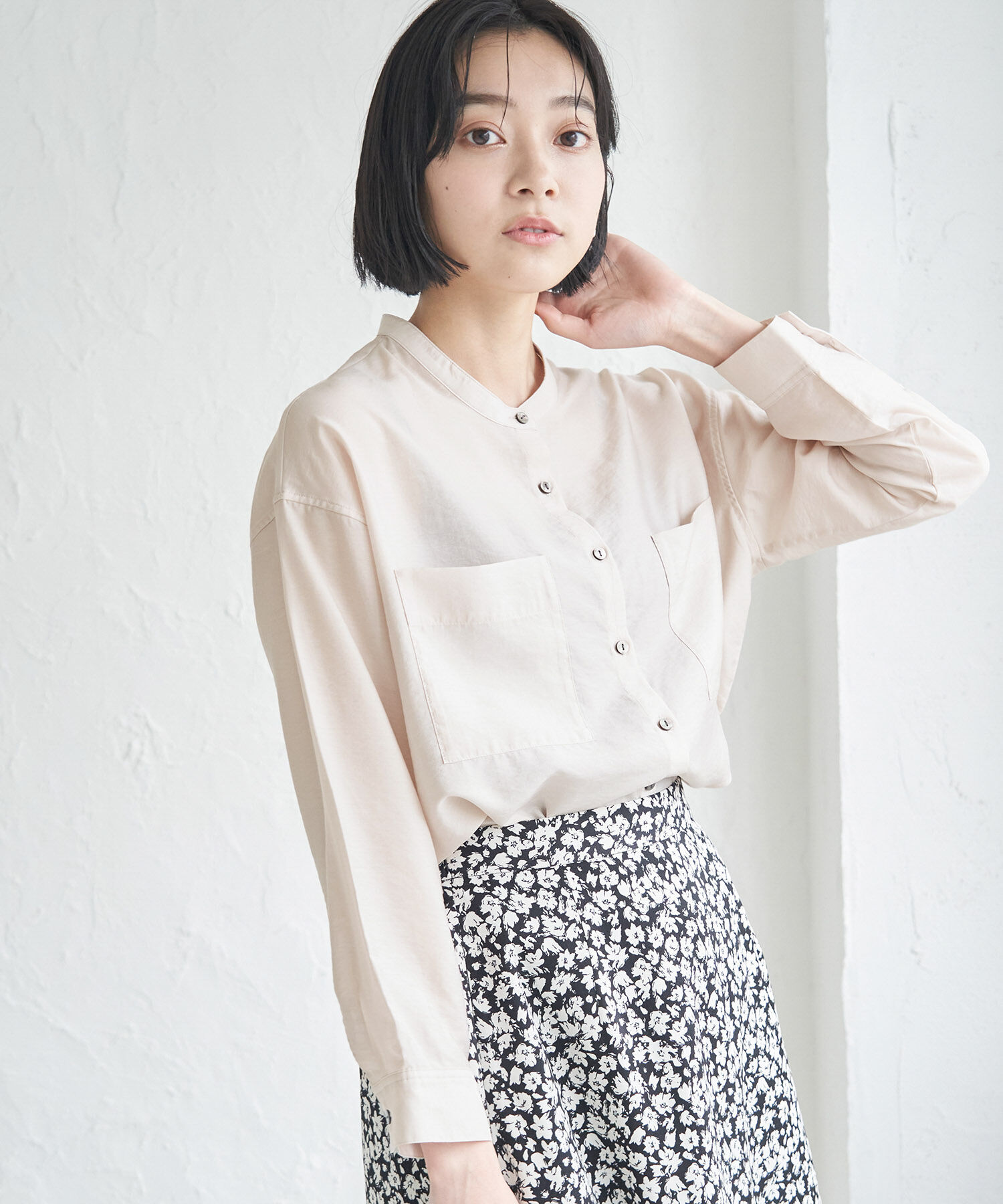 Rope&rsquo;Picnic「バンドカラーポケットシアーシャツ」|シャツ・ブラウス|