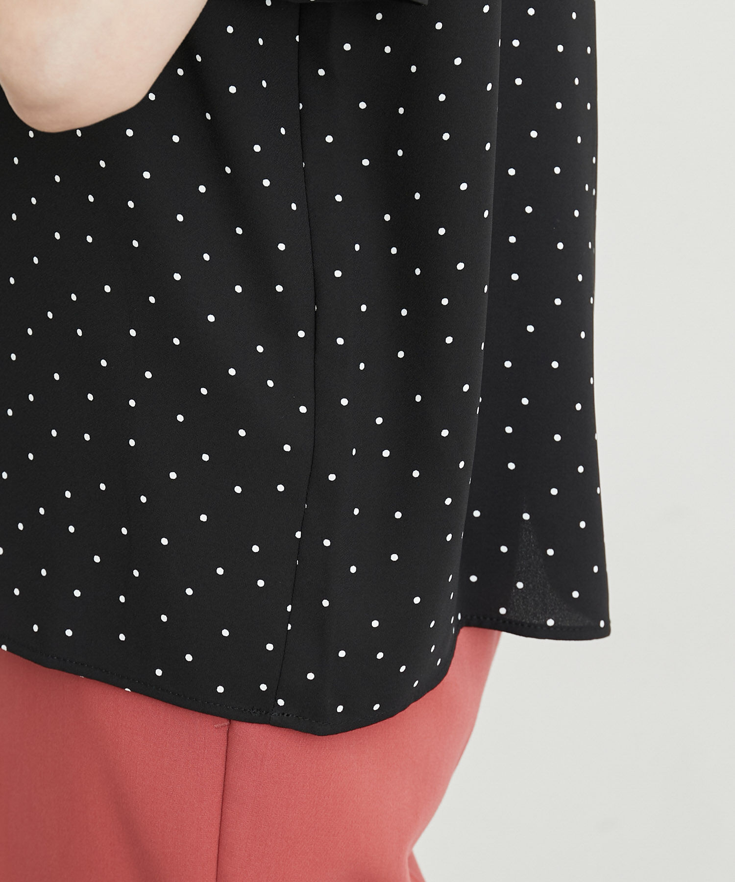 Rope&rsquo;Picnic「洗濯機OK・2WAY/サラサラボウタイハーフスリーブブラウス」|シャツ・ブラウス|