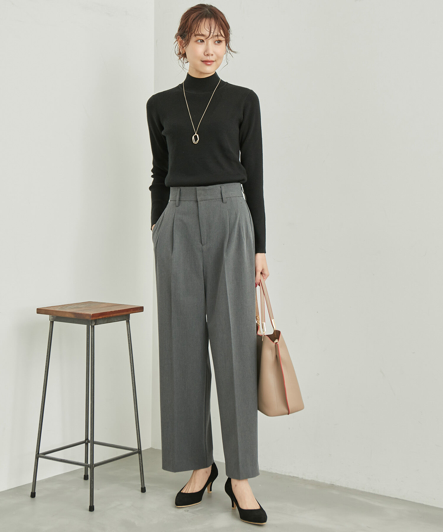 Rope&rsquo;Picnic「パチパチしにくい・洗濯機OK・アンチピリング/ハイネックニットプルオーバー」|ニット・セーター|