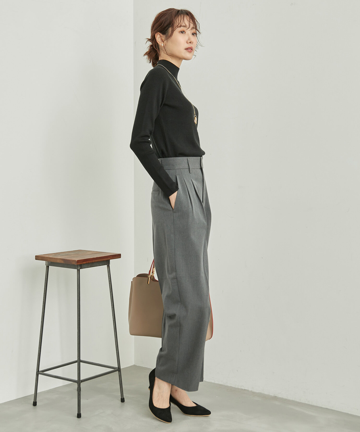 Rope&rsquo;Picnic「パチパチしにくい・洗濯機OK・アンチピリング/ハイネックニットプルオーバー」|ニット・セーター|