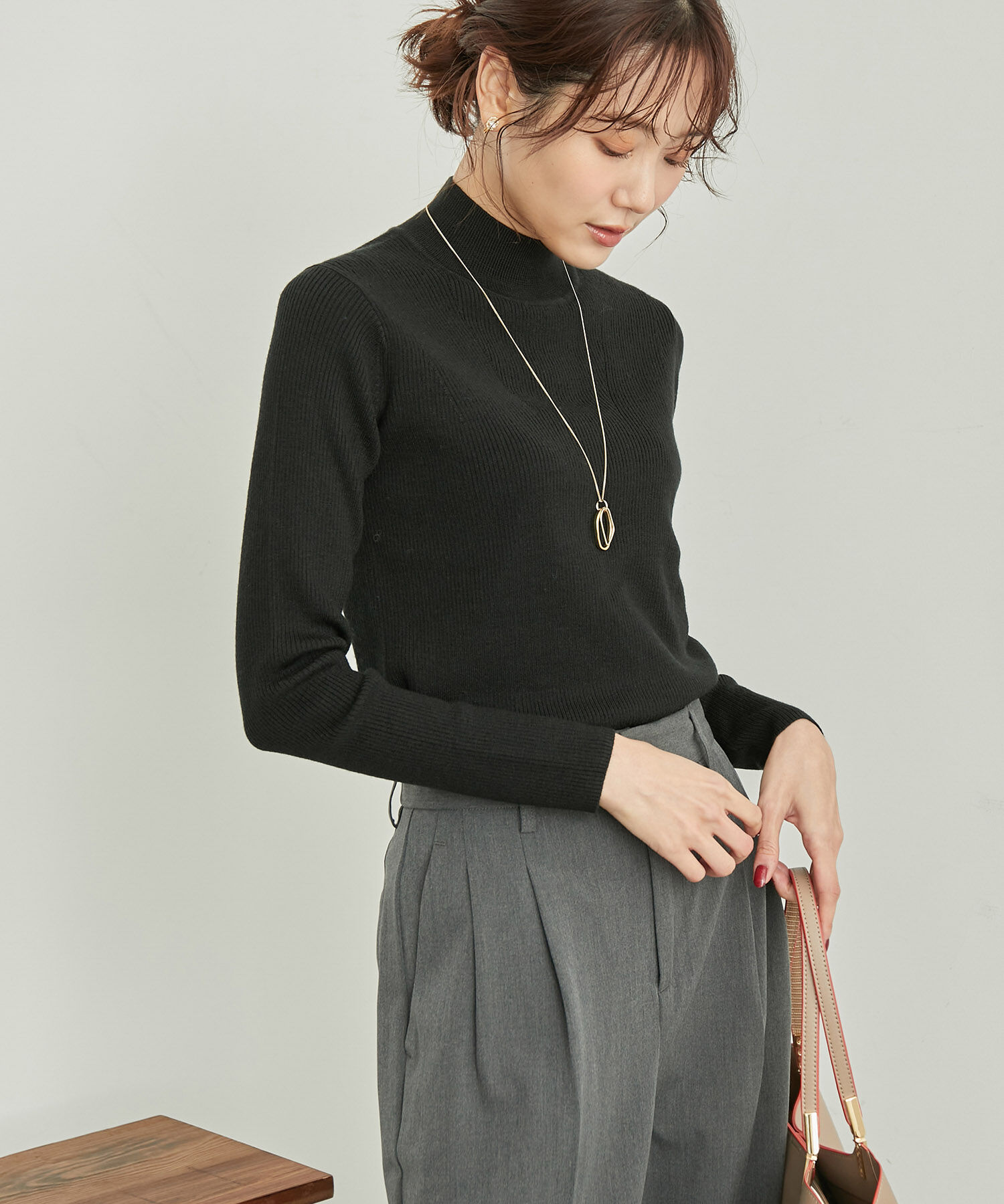 Rope&rsquo;Picnic「パチパチしにくい・洗濯機OK・アンチピリング/ハイネックニットプルオーバー」|ニット・セーター|