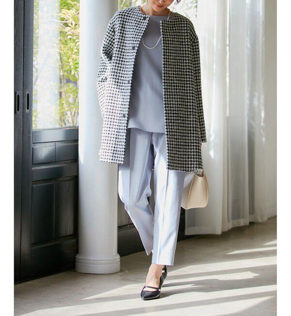 Rope&rsquo;Picnic「【WEB限定カラー:チェック】ハウンドトゥースツイードミディ丈Aラインコート」|その他|