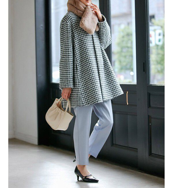 Rope&rsquo;Picnic「【WEB限定カラー:チェック】ハウンドトゥースツイードミディ丈Aラインコート」|その他|