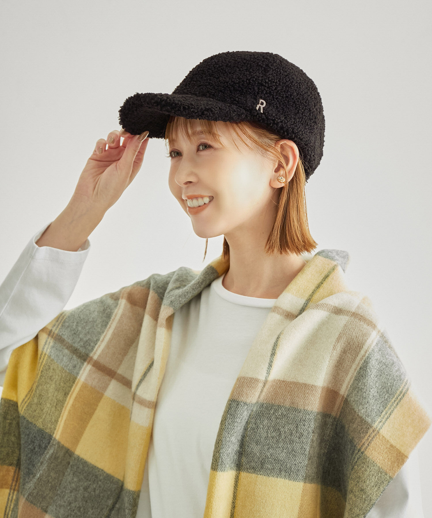 ROPE PICNIC PASSAGE「メタルポイントボアキャップ/リンクコーデ」|キャップ・キャスケット|ブラック(01)