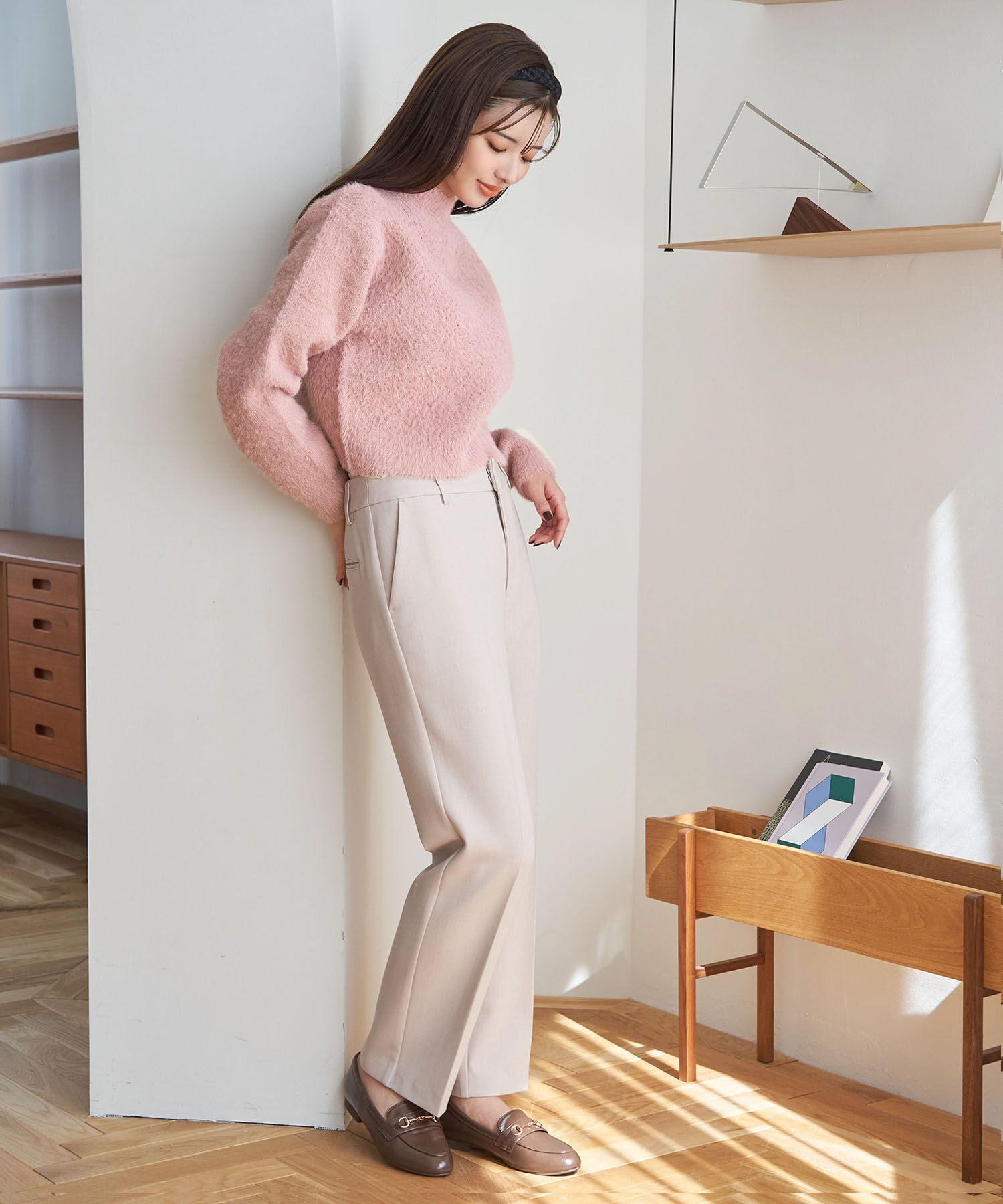 Rope&rsquo;Picnic「シャギーレースクロップドニットプルオーバー」|ニット・セーター|