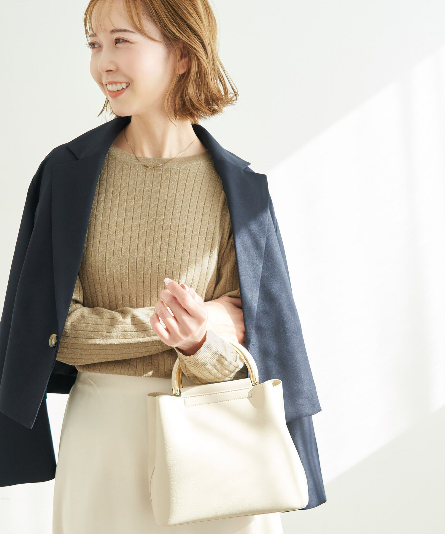 Rope&rsquo;Picnic「ラメワイドリブニットプルオーバー」|ニット・セーター|