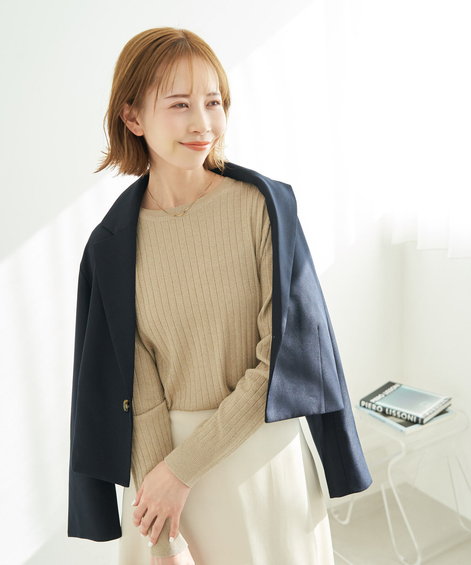 Rope&rsquo;Picnic「ラメワイドリブニットプルオーバー」|ニット・セーター|