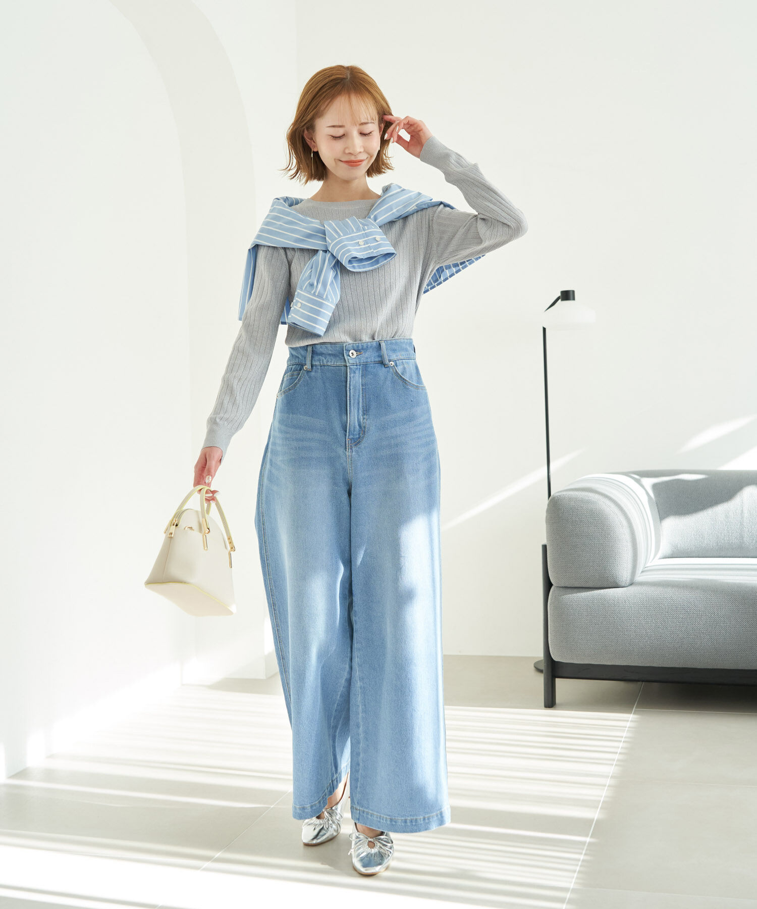 Rope&rsquo;Picnic「ラメワイドリブニットプルオーバー」|ニット・セーター|