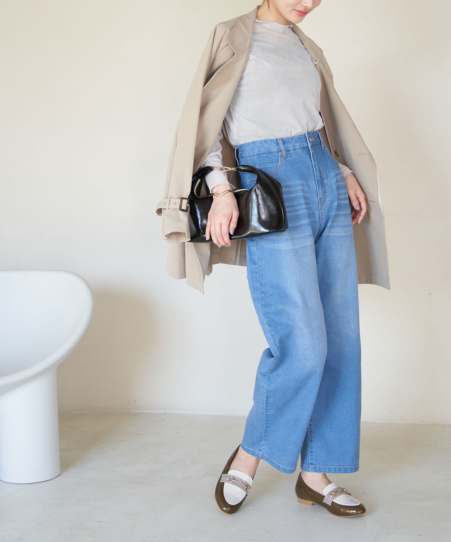 ROPE PICNIC PASSAGE「リンクルエナメルワイドワンショルダー＆クラッチバッグ」|ショルダー・メッセンジャー|