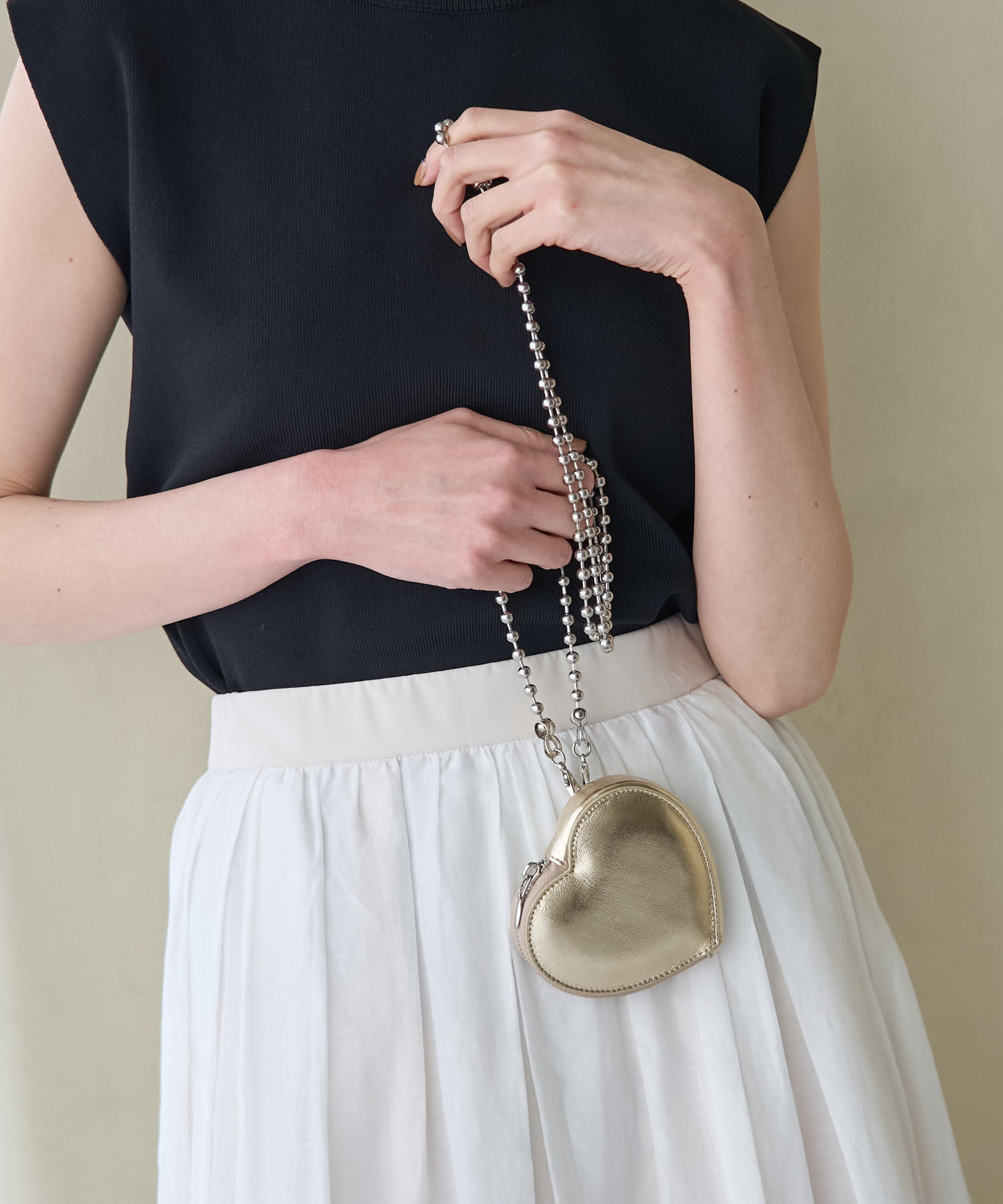 ROPE PICNIC PASSAGE「ミニハートボールチェーンショルダーバッグ」|ショルダー・メッセンジャー|ゴールド(90)