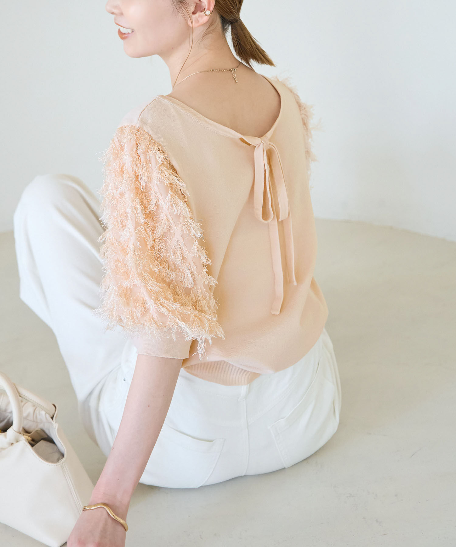 Rope&rsquo;Picnic「2WAY/袖シャギーニットプルオーバー」|ニット・セーター|