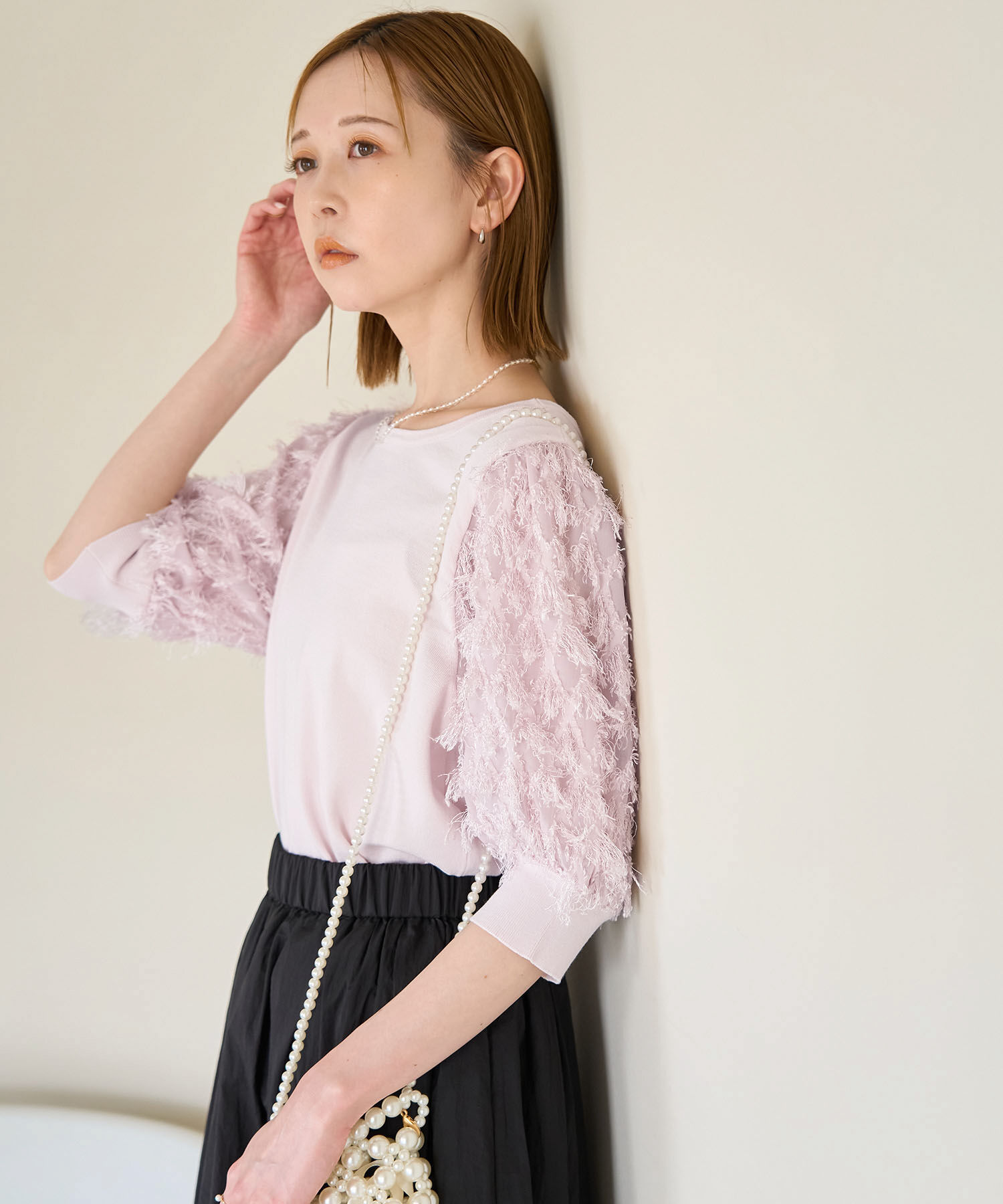 Rope&rsquo;Picnic「2WAY/袖シャギーニットプルオーバー」|ニット・セーター|