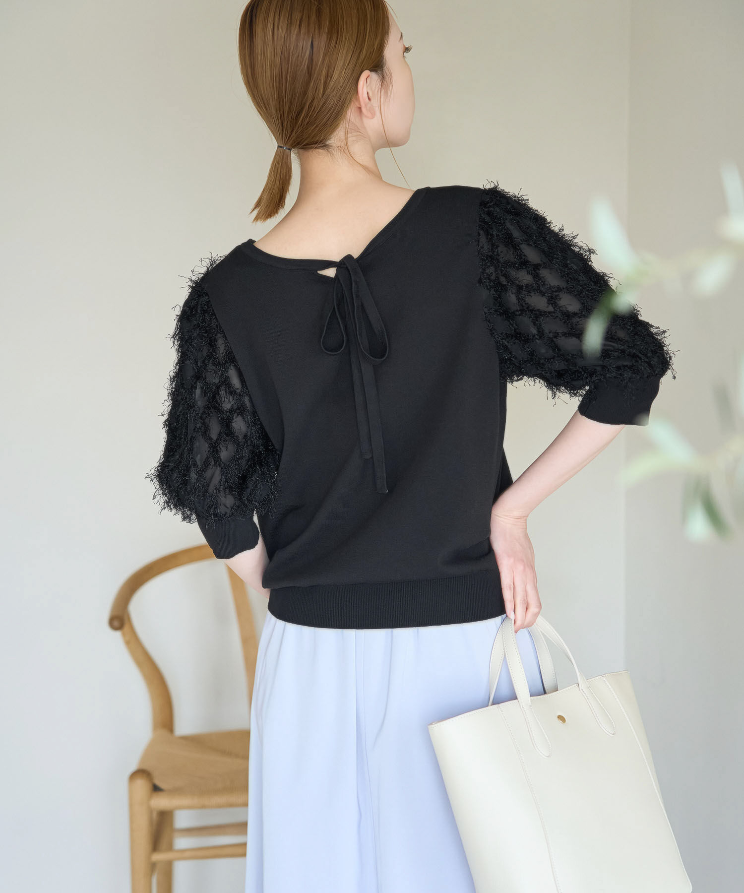 Rope&rsquo;Picnic「2WAY/袖シャギーニットプルオーバー」|ニット・セーター|